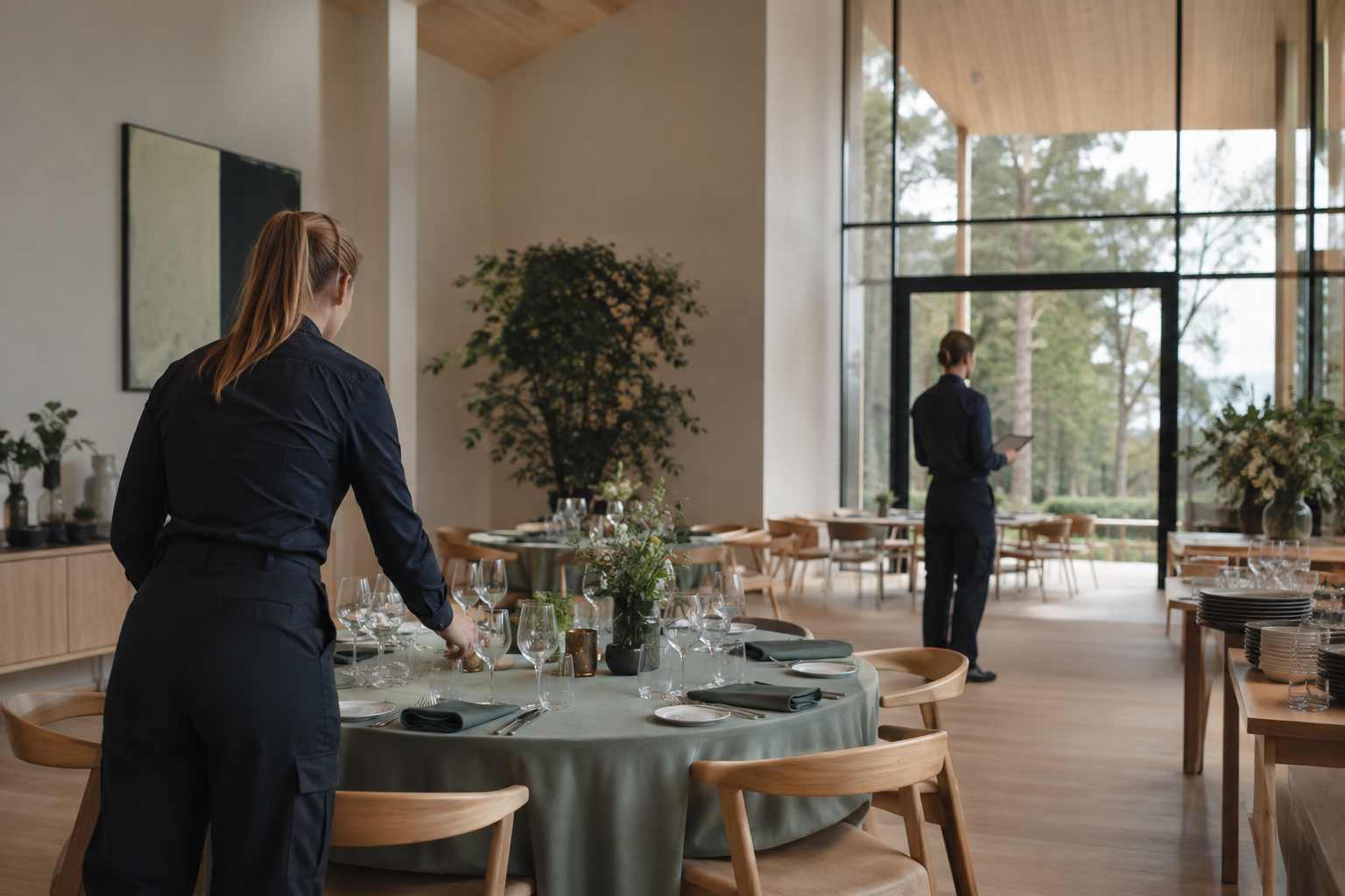 Personale forbereder et dansk arrangement
